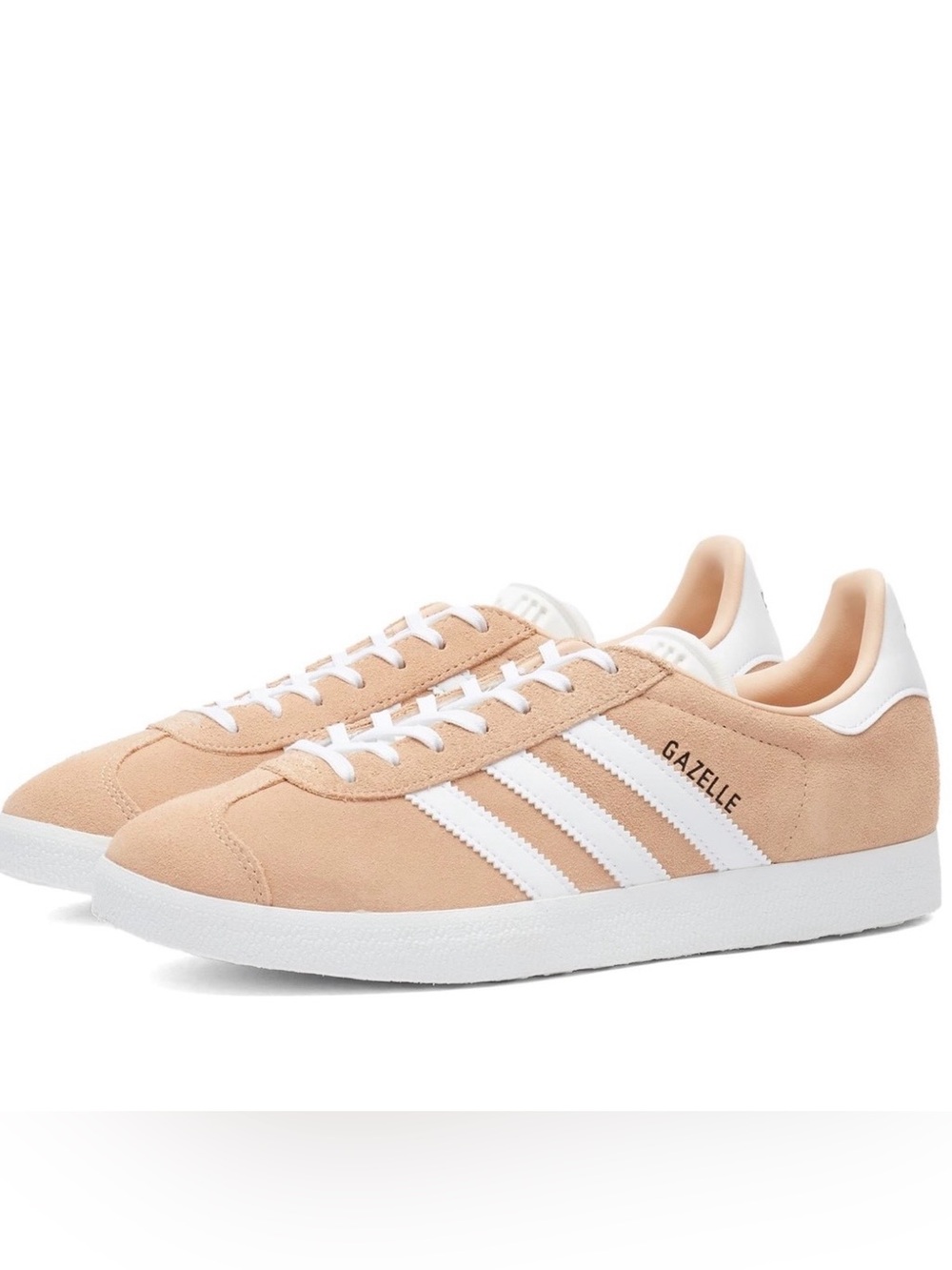 adidas Gazelle Halo Blush Tan Beige Suede White Sneakers